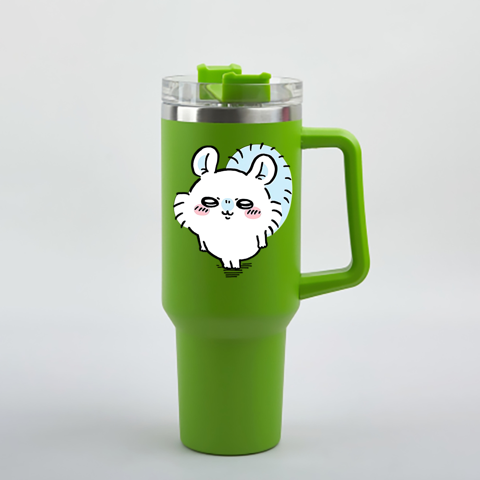 （画像用） ちいかわ モモンガ Chii-kawa Momonga 1200mL車用タンブラー - クリスタルステッカー（プラスチックストロー付き）